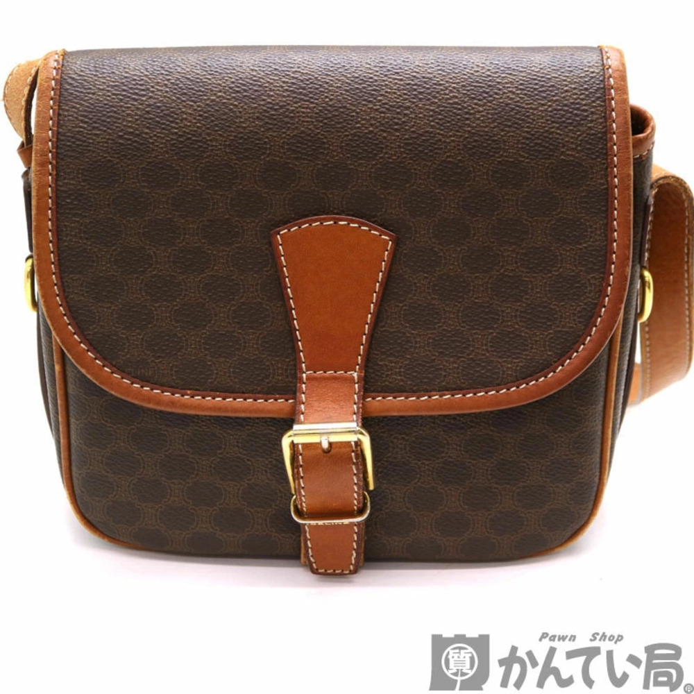 CELINE Macadam shoulder bag brown leather - Picture 1 of 6